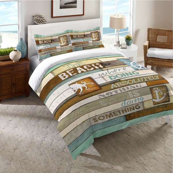 slide 1 of 1, Laural Home Beach Words Comforter