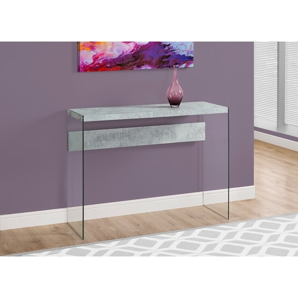 Shop Grey Glass Entryway Console Accent Table - Free Shipping Today - Overstock.com - 13732090