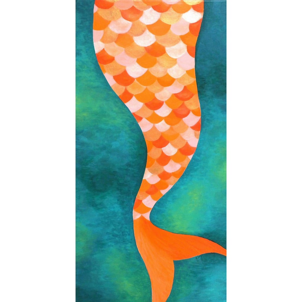 Marmont Hill - 'Mermaid Tail' by Nicola Joyner Painting Print on Wrapped Canvas - Multi-Color