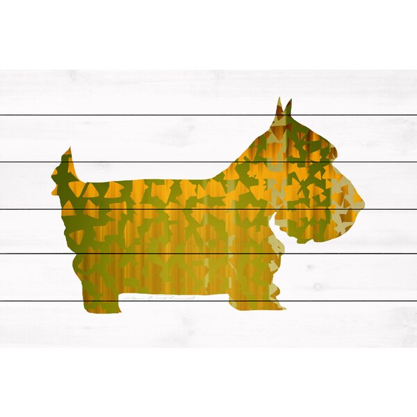 Marmont Hill - Handmade Chien Dore Painting Print on White Wood