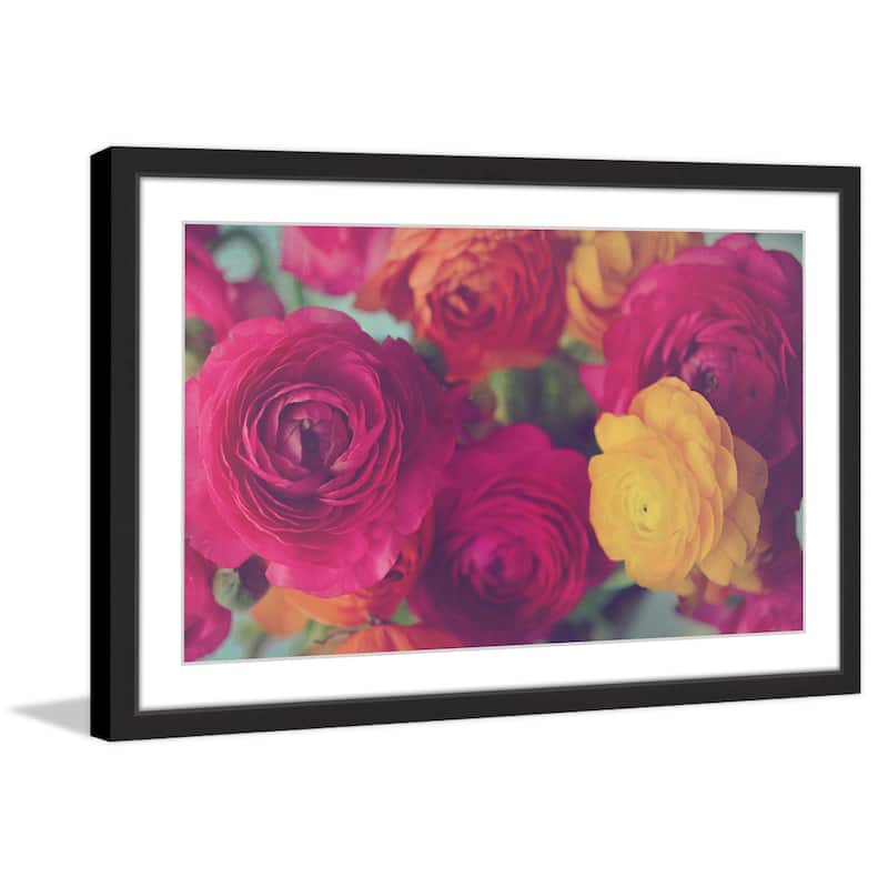 Marmont Hill - 'Ranunculus Fuchsia' Framed Painting Print - Multi-Color