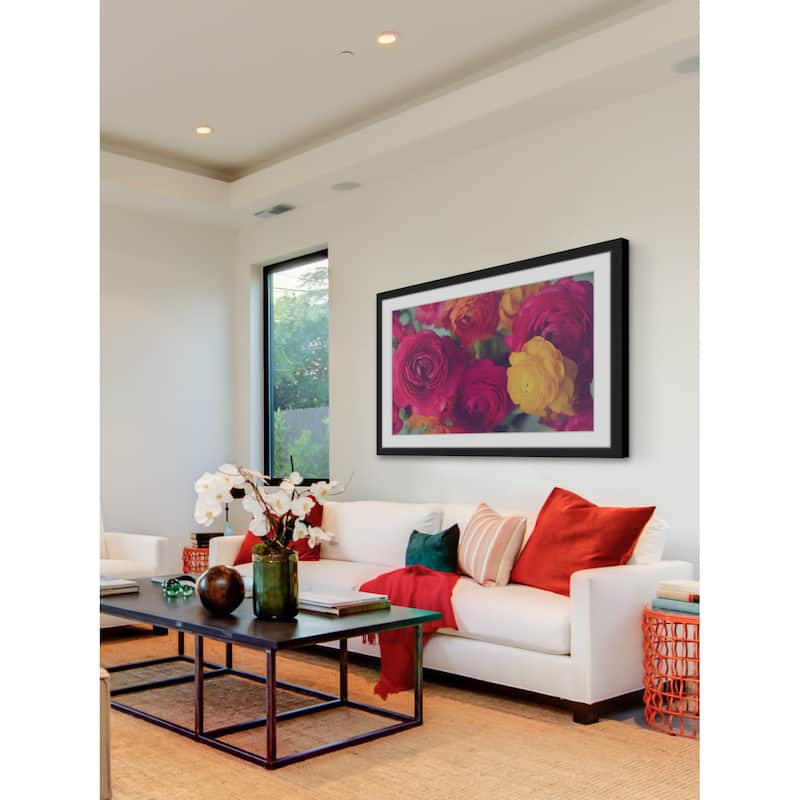Marmont Hill - 'Ranunculus Fuchsia' Framed Painting Print - Multi-Color