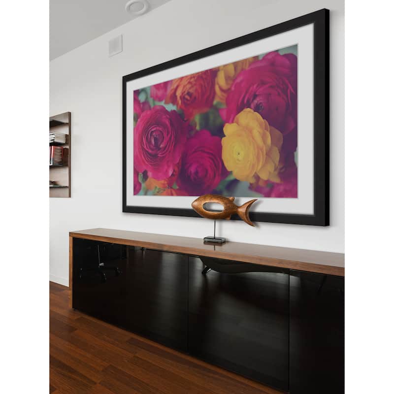 Marmont Hill - 'Ranunculus Fuchsia' Framed Painting Print - Multi-Color