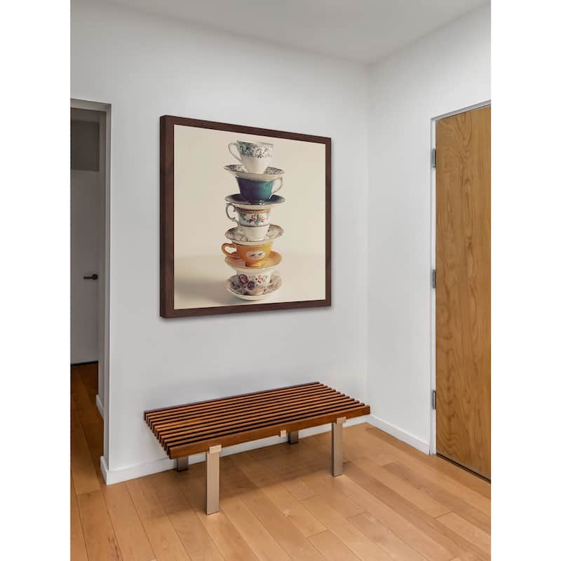 Marmont Hill - 'Teacup Stack' Framed Painting Print - Multi-Color