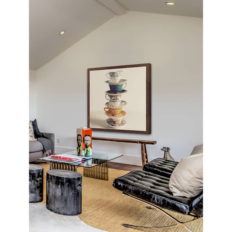 Marmont Hill - 'Teacup Stack' Framed Painting Print - Multi-Color