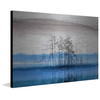 Parvez Taj - 'Blue Lake Horizon' Painting Print on Brushed Aluminum ...