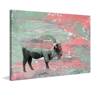Parvez Taj - 'Green Paint Buffalo' Print Canvas