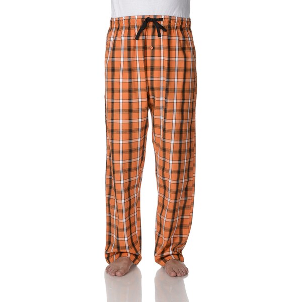 orange and black plaid pants