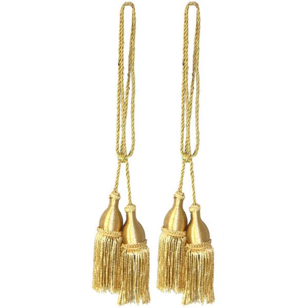 Shop Vintiquewise Gold Tone Rayon Window Curtain Tassel Tie Backs