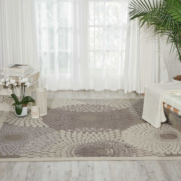 Nourison Graphic Illusions Grey Square Area Rug - 7' x 7'