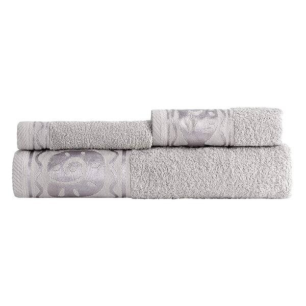 Shop Kaufman Personalized Grey Jacquard Fish Border 3 Piece Bath