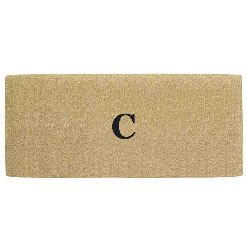 Coco Heavy-duty Coir No-border Monogrammed 24 Inches x 57 Inches Doormat - 24 inches x 57 inches - C