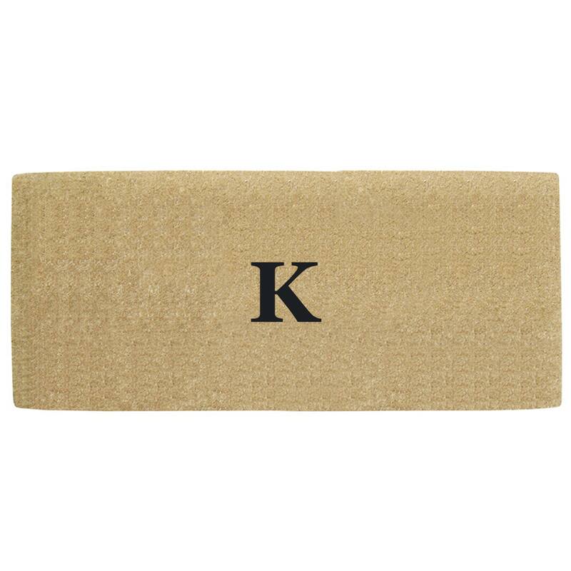 Coco Heavy-duty Coir No-border Monogrammed 24 Inches x 57 Inches Doormat - 24 inches x 57 inches - K