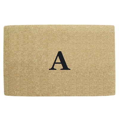 Monogrammed Brown Coir 22 x 36 Heavy Duty Door Mat - 22 inches x 36 inches
