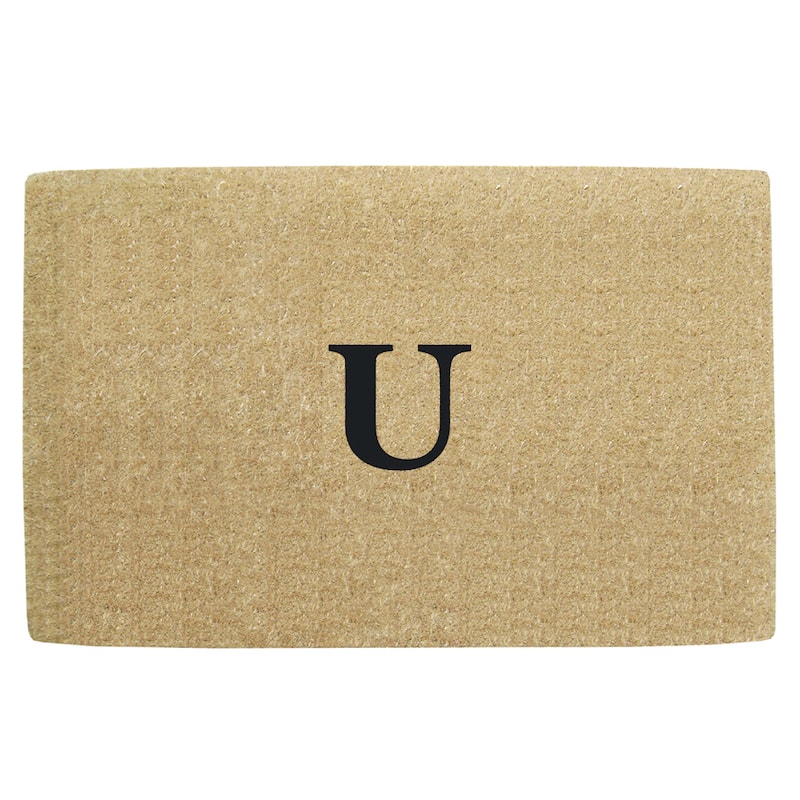 Monogrammed Brown Coir 22 x 36 Heavy Duty Door Mat - 22 inches x 36 inches