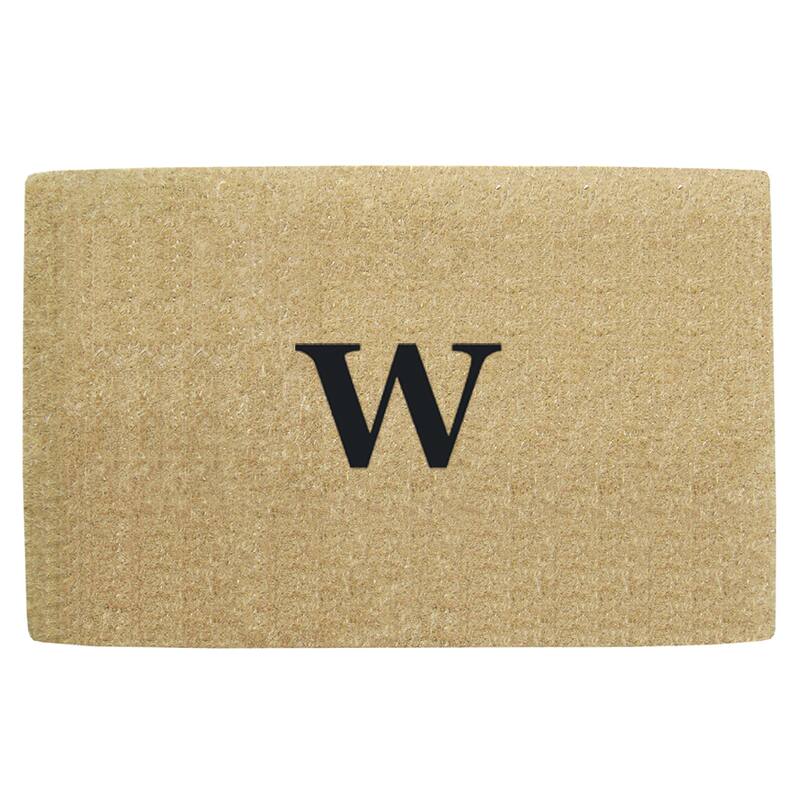 Monogrammed Brown Coir 22 x 36 Heavy Duty Door Mat - 22 inches x 36 inches