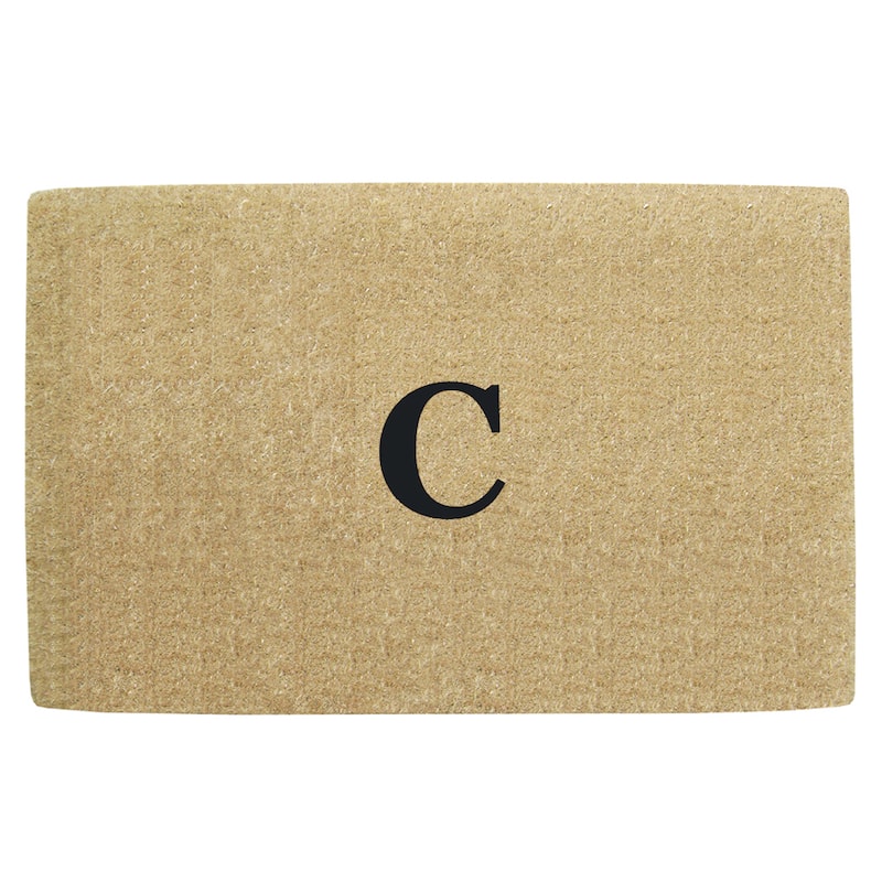 Monogrammed Brown Coir 22 x 36 Heavy Duty Door Mat - 22 inches x 36 inches