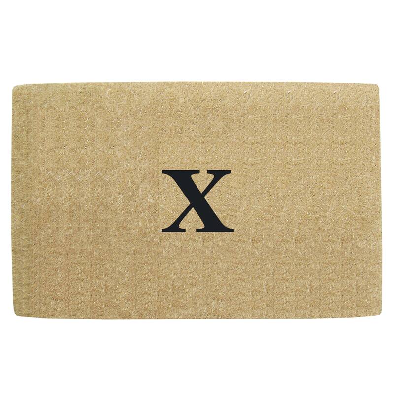 Monogrammed Brown Coir 22 x 36 Heavy Duty Door Mat - 22 inches x 36 inches