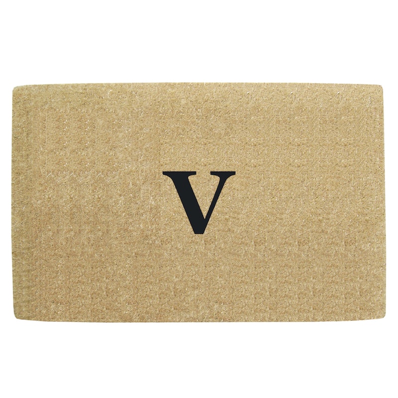 Monogrammed Brown Coir 22 x 36 Heavy Duty Door Mat - 22 inches x 36 inches