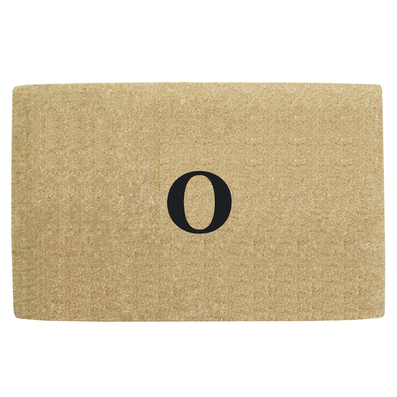 Monogrammed Brown Coir 22 x 36 Heavy Duty Door Mat - 22 inches x 36 inches - O