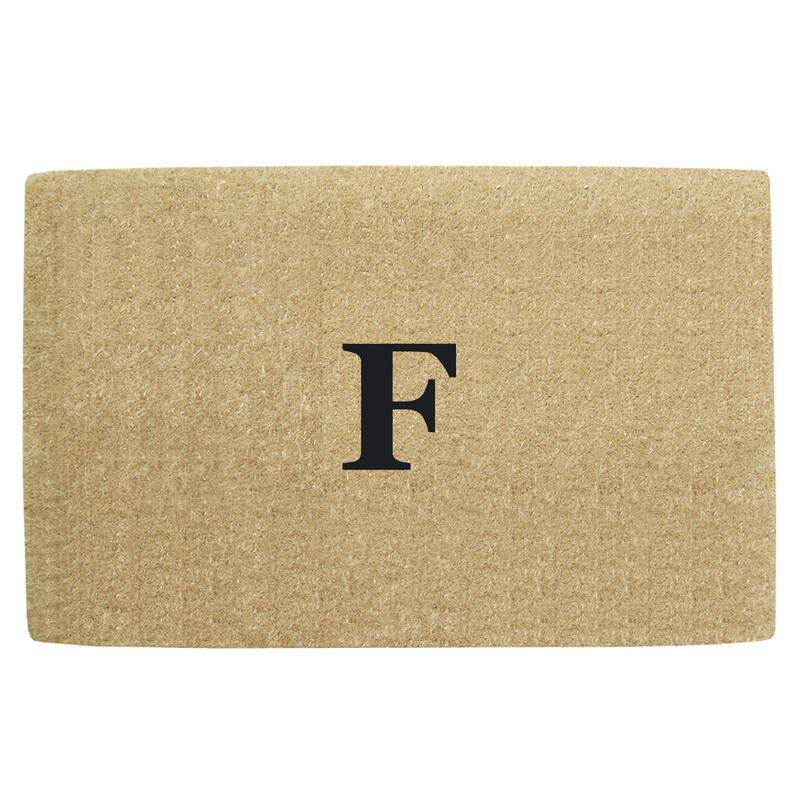 Monogrammed Brown Coir 22 x 36 Heavy Duty Door Mat - 22 inches x 36 inches - F