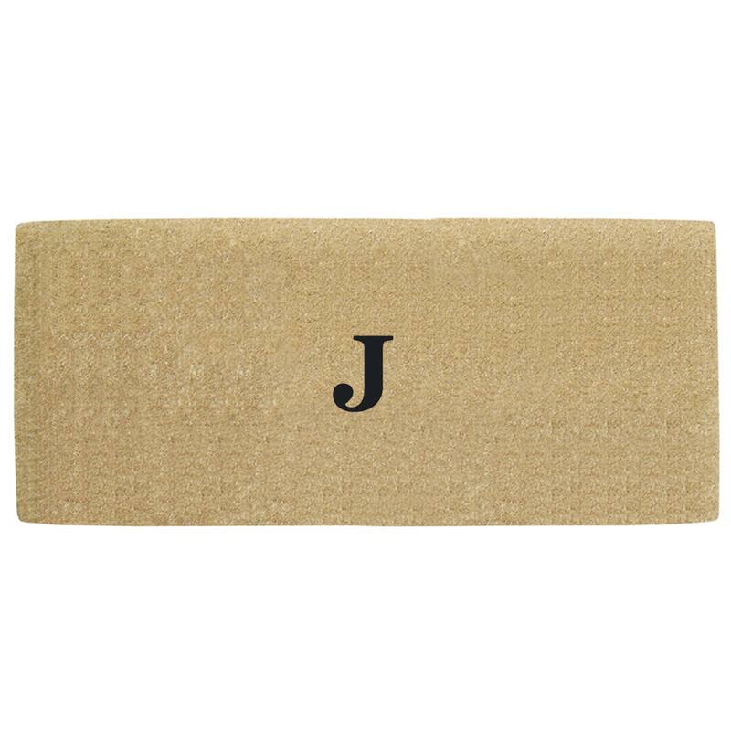 Heavy Duty Coir No Border Monogrammed Doormat - 38 inches x 60 inches - J