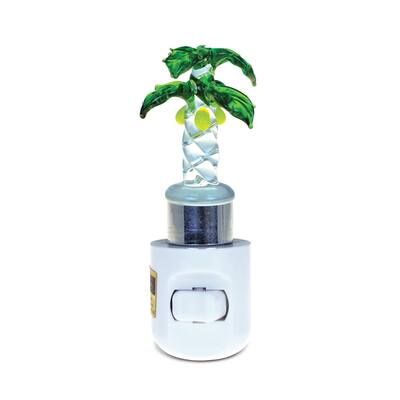 Puzzled Palm Tree Handcrafted Art Glass Decorative Night Light Home Decor