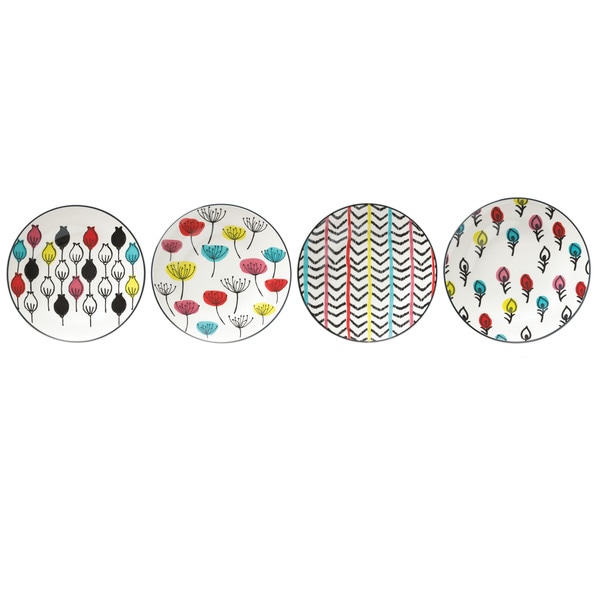 Lenox Around the Table Stoneware Floral Dessert Plates (Pack of 4)