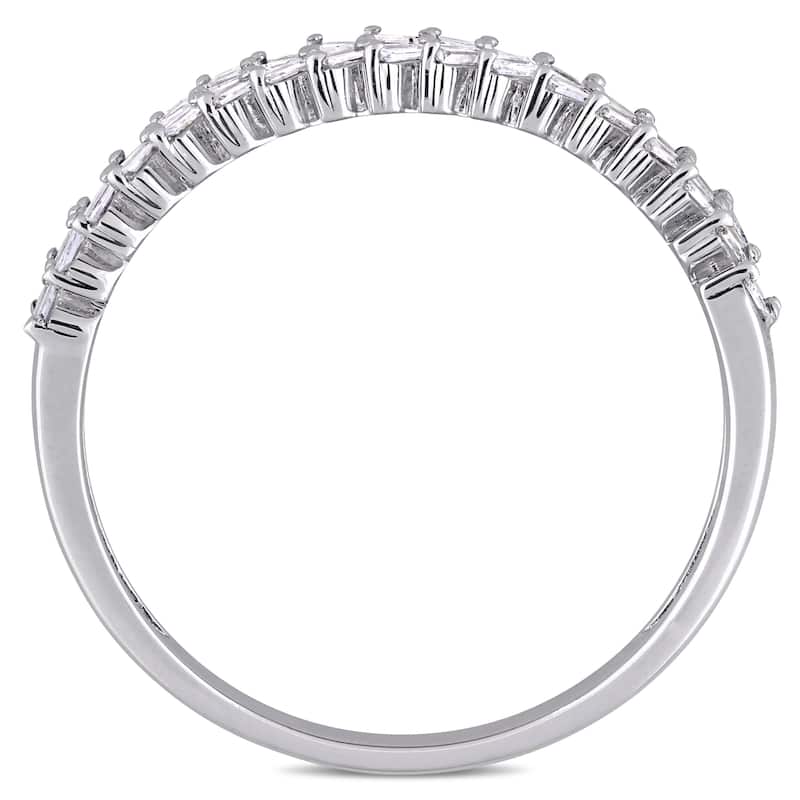 Miadora 14k White Gold 1/3ct TDW Tapered Baguette Diamond Braided Design Band