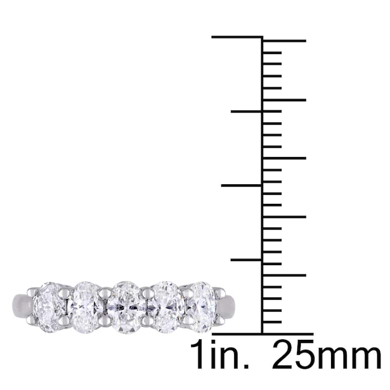 Miadora Signature Collection 14k White Gold 1 5/8ct TDW Oval-cut Diamond Anniversary Band Ring