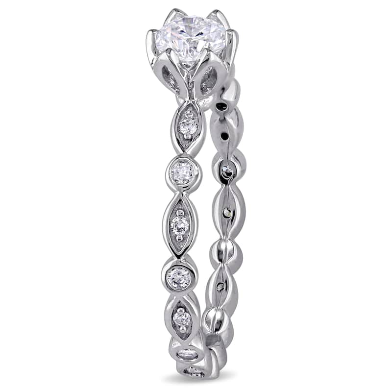 Miadora Signature Collection 14k White Gold 1/2ct TDW Diamond Halo Infinity Engagement Ring