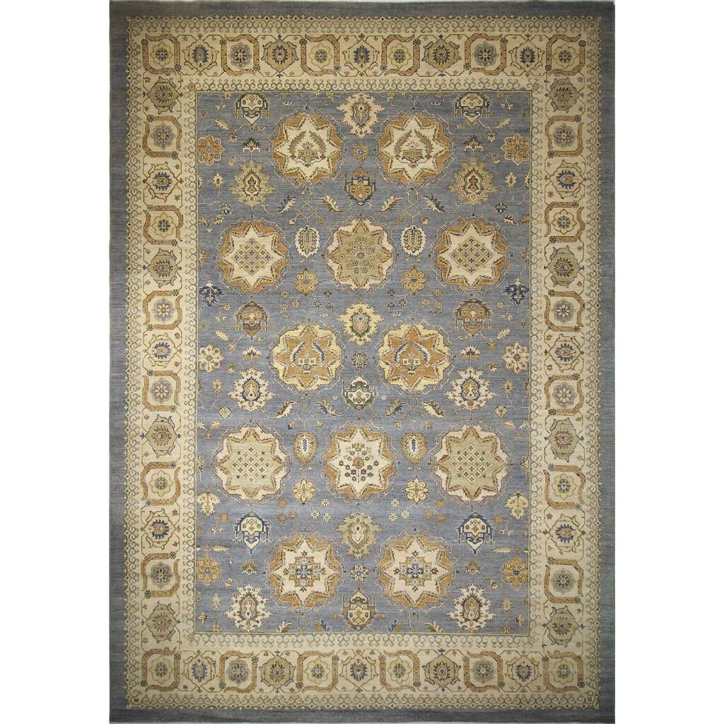 Peshawar Balzhan Grey/Gold Rug (11'10 x 15'8) - 11'10 x 15'8
