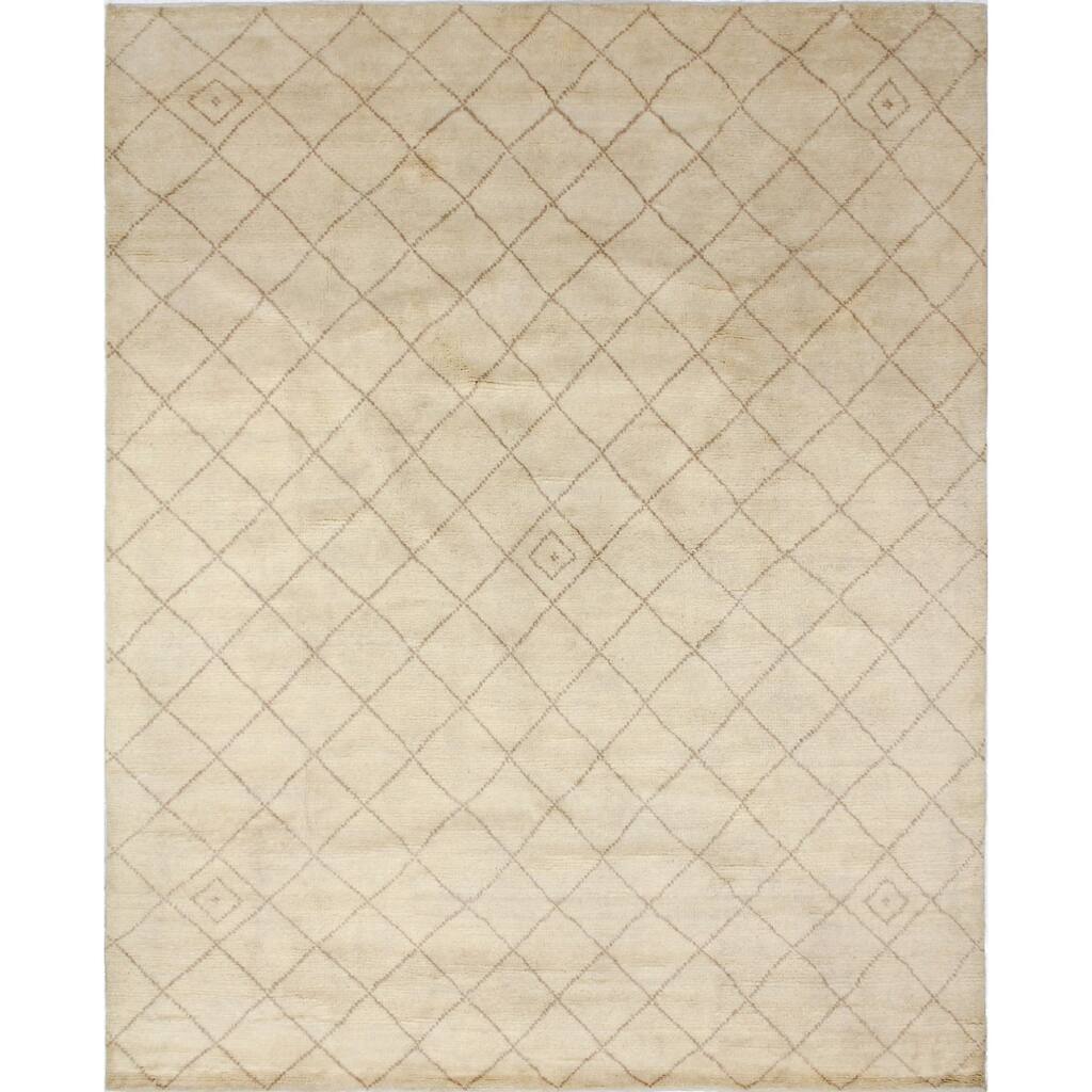 Indo Moroccan Shynar Ivory/Beige Wool Area Rug (8'2 x 10'1) - 8'2 x 10'1