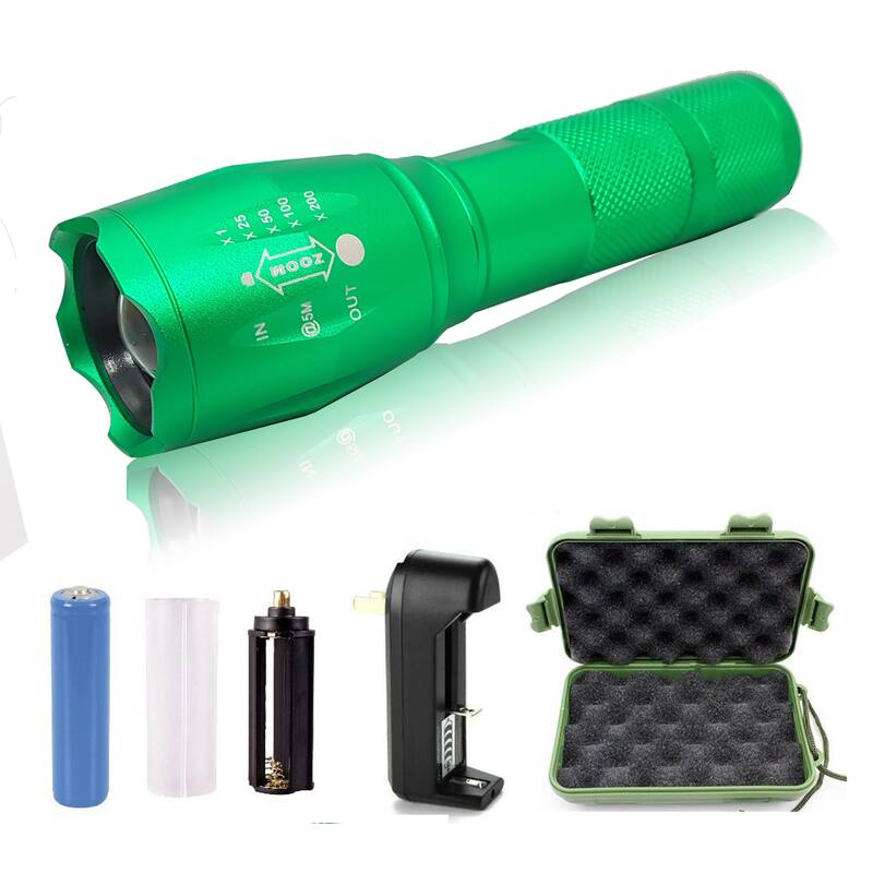 Rechargable, 5-Mode, Adjustable-Focus, Ultra-Bright LED Flashlight Kit