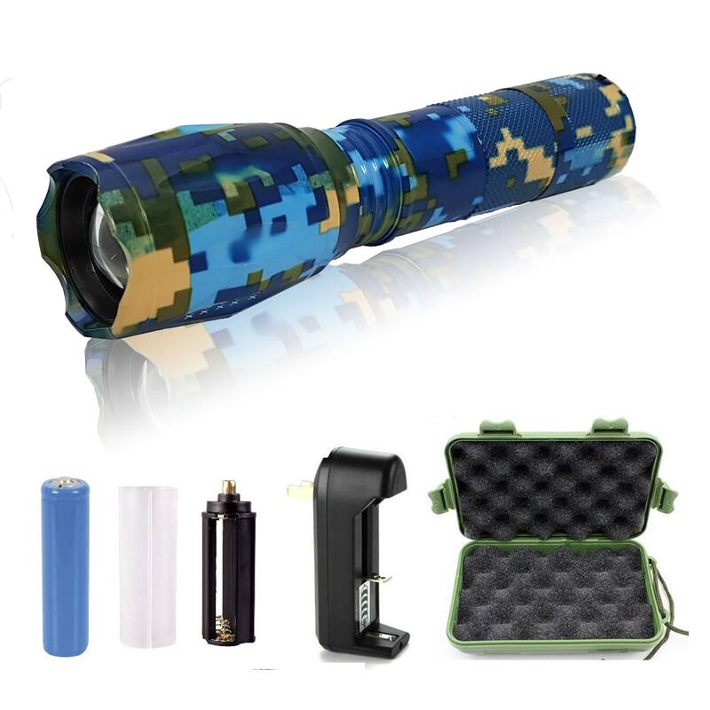 Rechargable, 5-Mode, Adjustable-Focus, Ultra-Bright LED Flashlight Kit