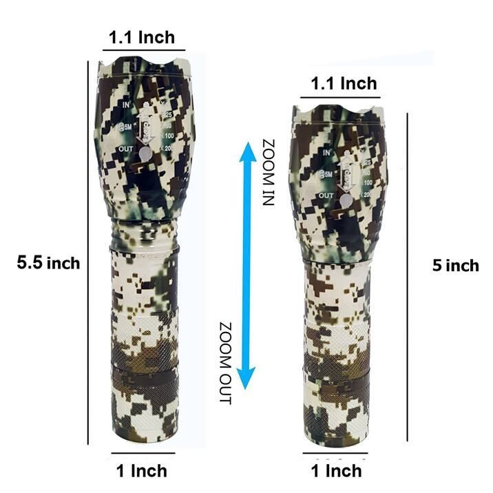 Rechargable, 5-Mode, Adjustable-Focus, Ultra-Bright LED Flashlight Kit