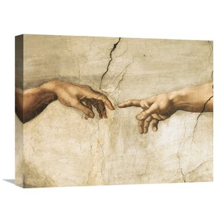 Global Gallery Michelangelo Creation of Adam (detail) Stretched Canvas ...