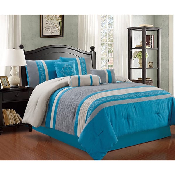 Shop Max 7 Pice Micro Suede Comforter Set Overstock 13741537