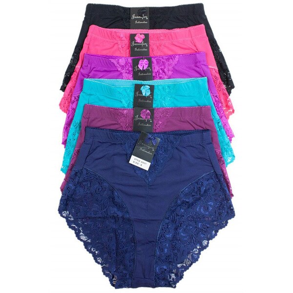 Multicolor Nylon/Spandex Light-control Full-coverage Lace Briefs