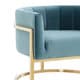 preview thumbnail 4 of 5, Magnolia Glam Sea Blue Velvet Chair with Gold Base