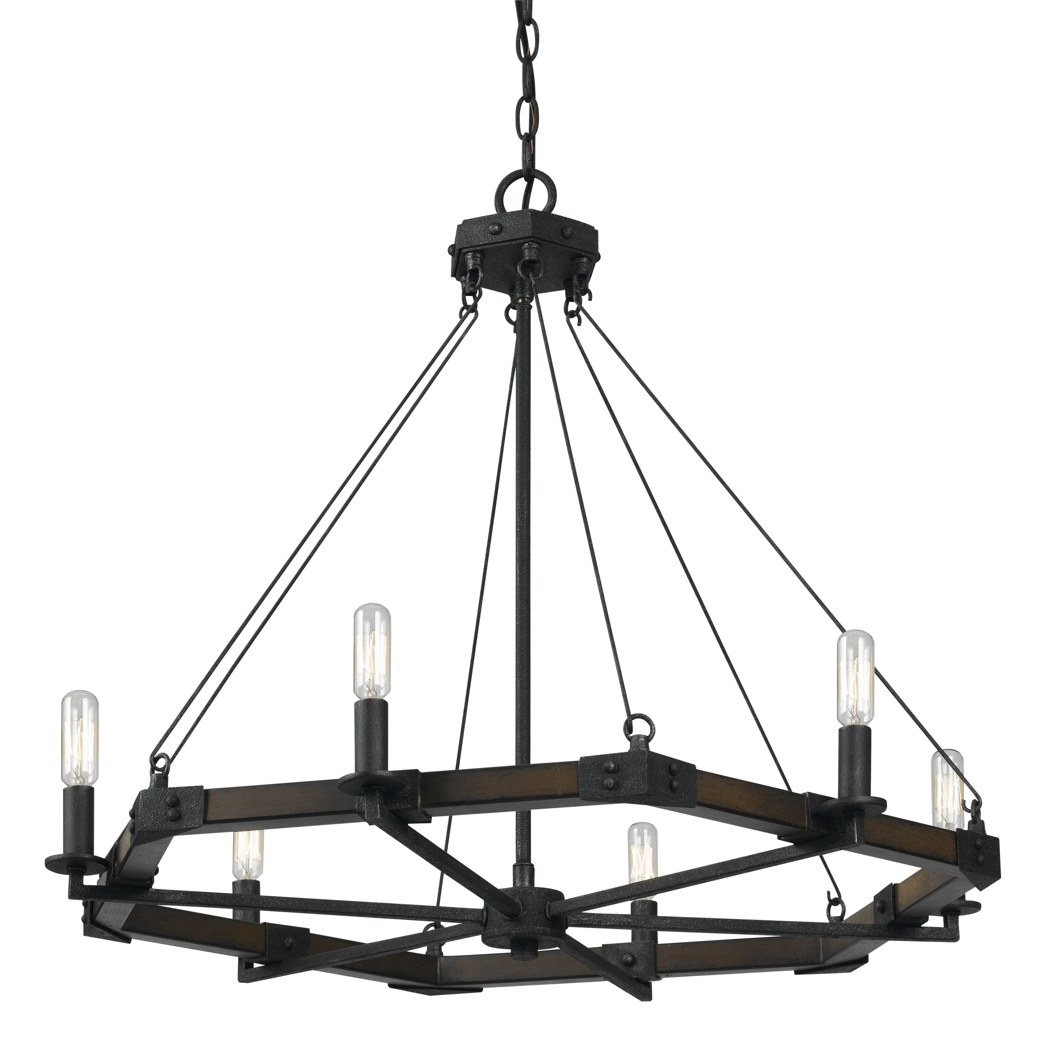 Black Iron 6-light Chandelier (Chandelier) - Chandeliers For Bedrooms by Overstock.com