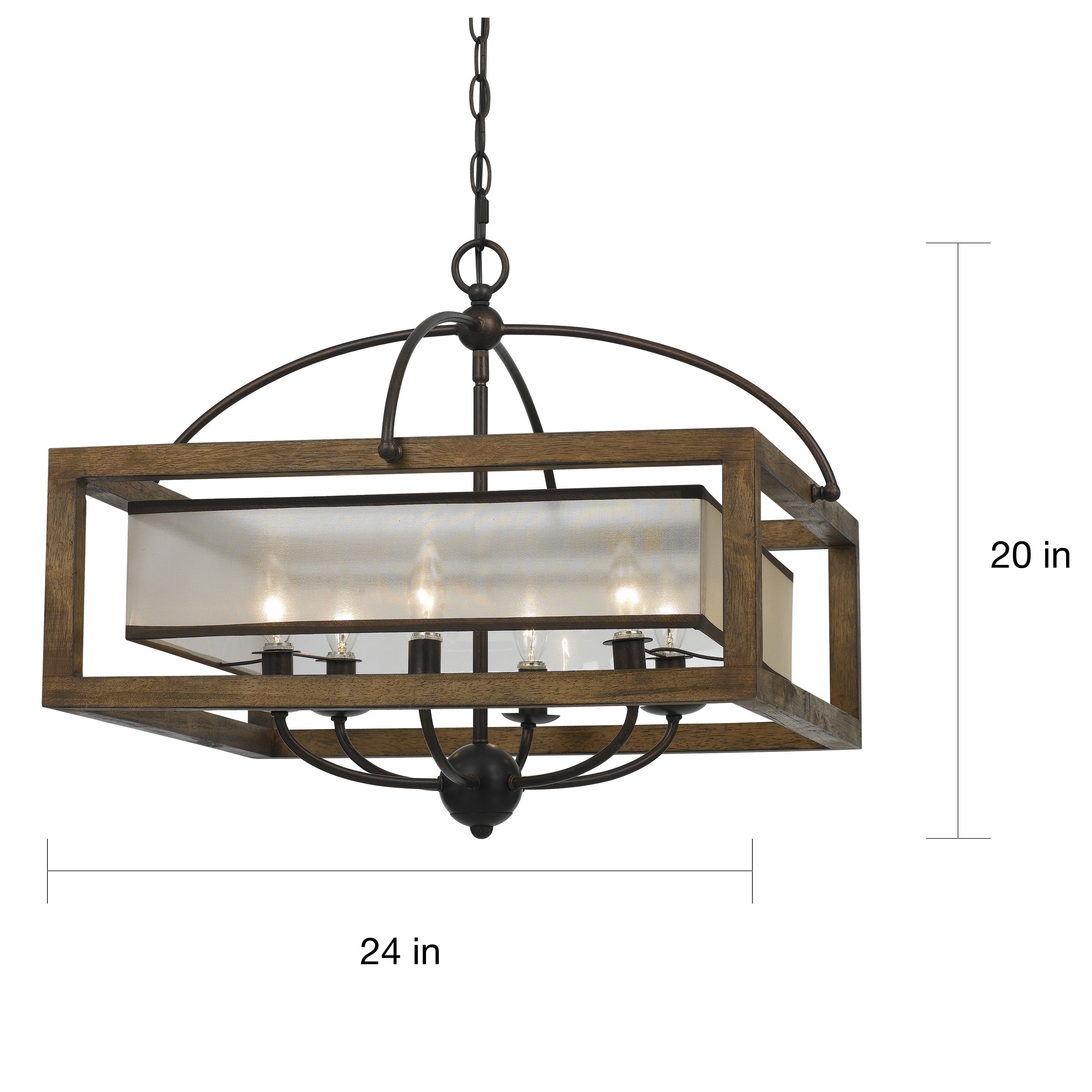 Bronze Finish 6 Light Square 60 Watt Chandelier Bronze Finish 6 Light Square 60 Watt