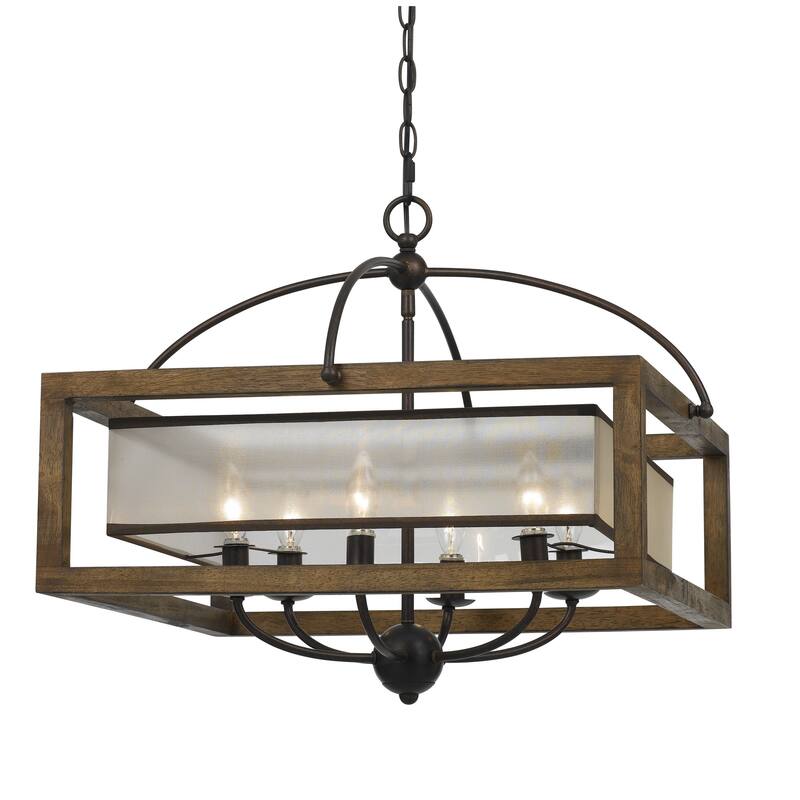 Bronze-finish 6-light Square 60-watt Chandelier