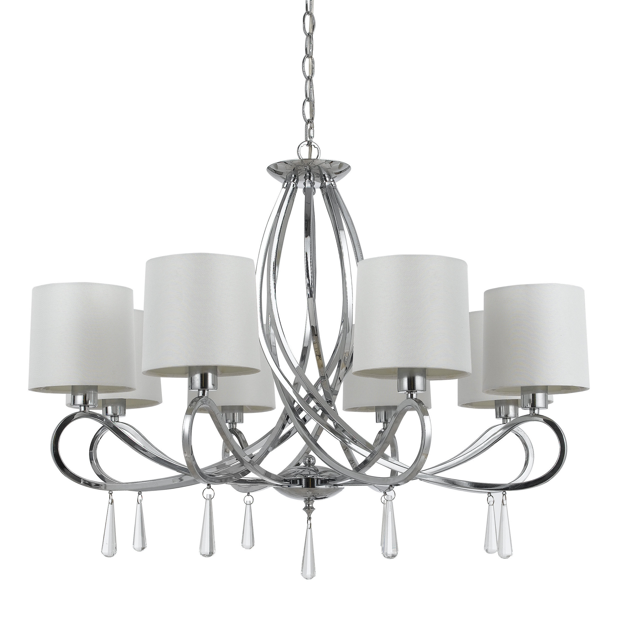 Bolsena Chrome Finish Metal Glass 8-light Chandelier - Chrome Finish (Chandelier) - Chandeliers For Bedrooms by Overstock.com