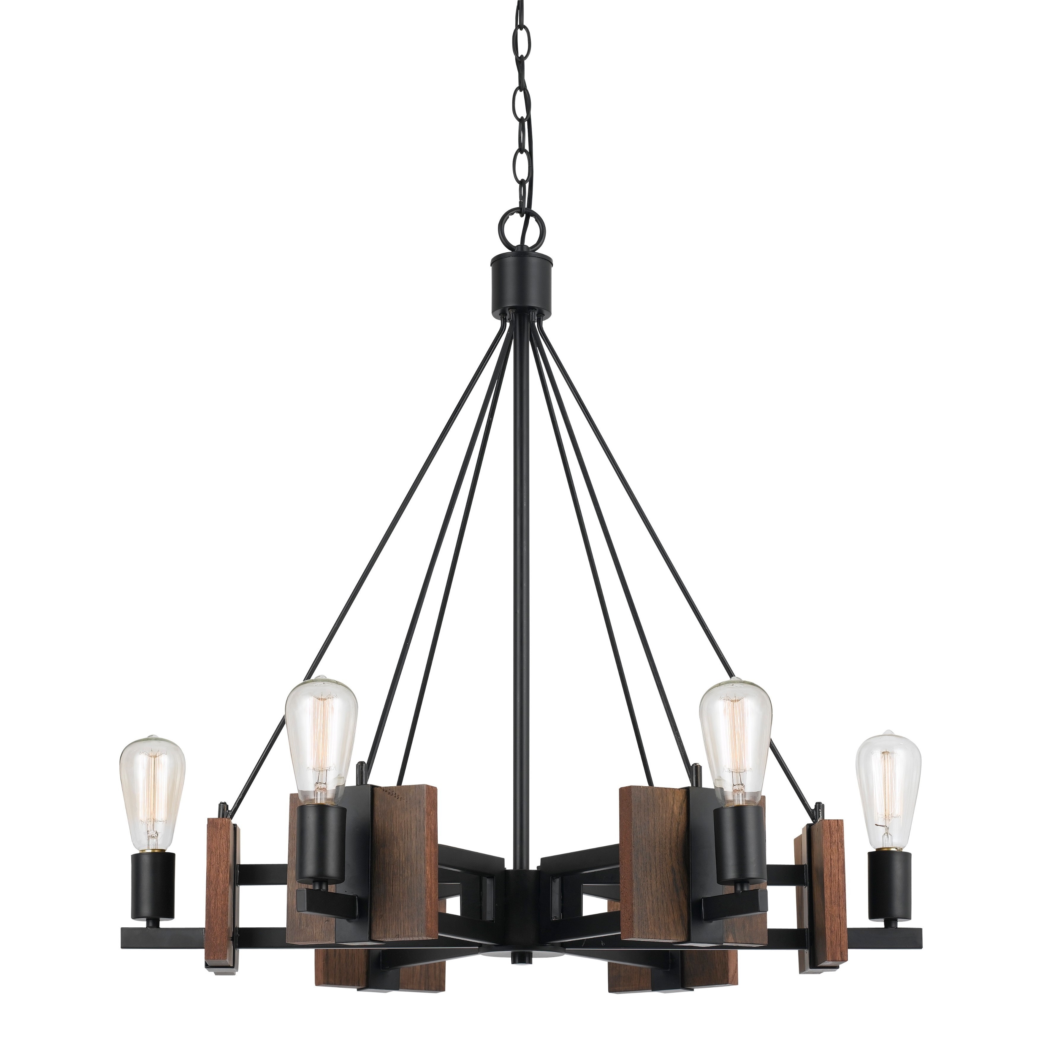 Carrizo Wood 6-light 60-watt Chandelier - Brown (Chandelier) - Chandeliers For Bedrooms by Overstock.com