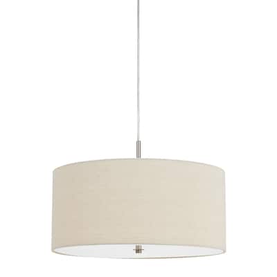 Addison Linen Drum Shade 3-light 60-watt Pendant Light