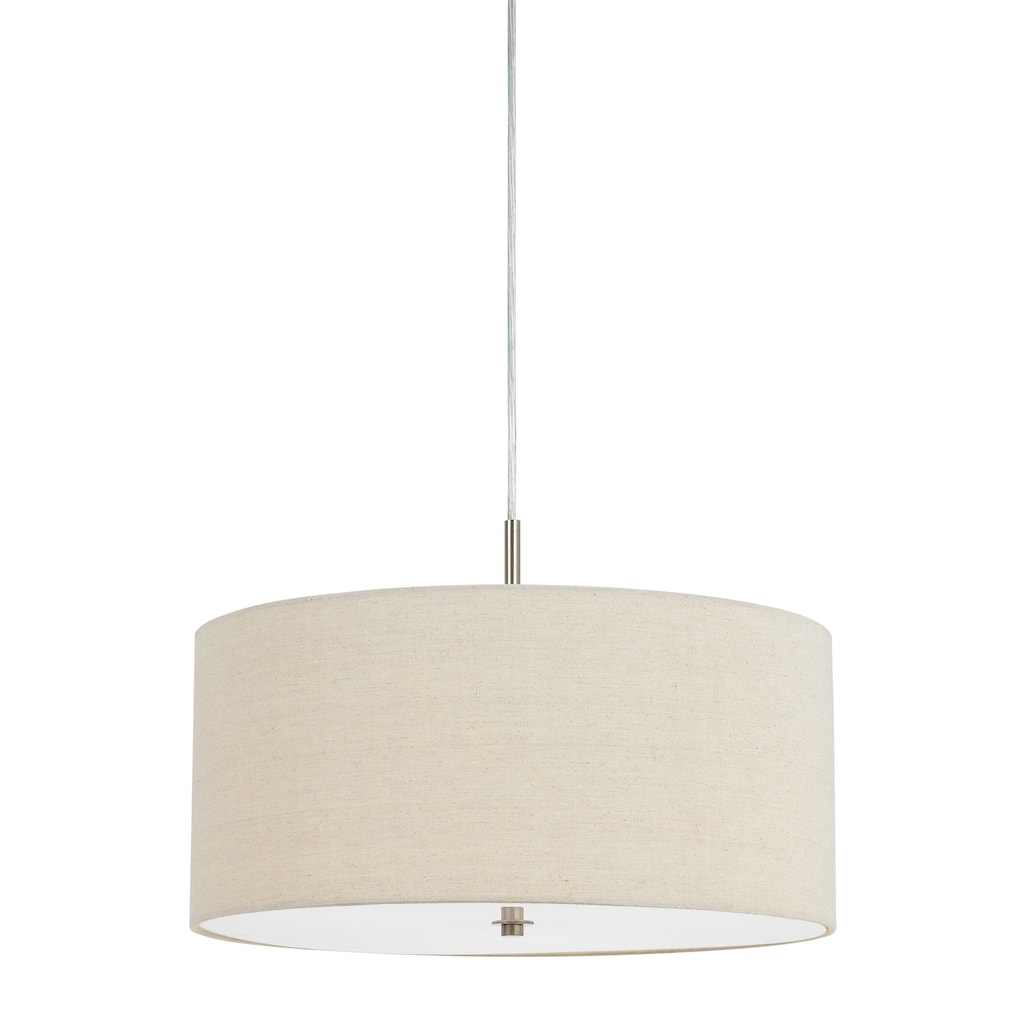Addison Linen Drum Shade 3-light 60-watt Pendant Light