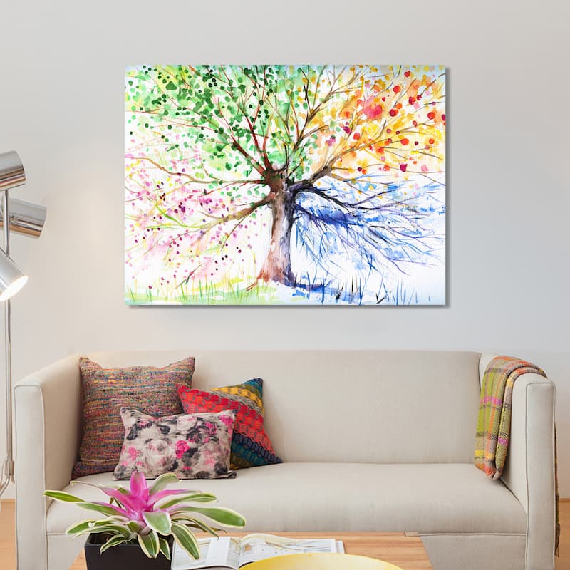 "Rainbow Tree" Giclee Print Canvas Wall Art