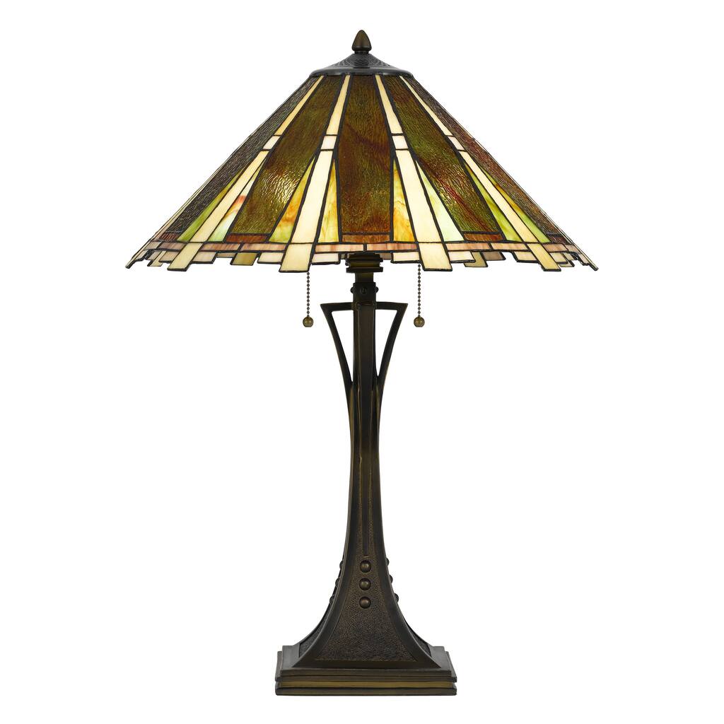 Tiffany Style Bronze Glass Table Lamp