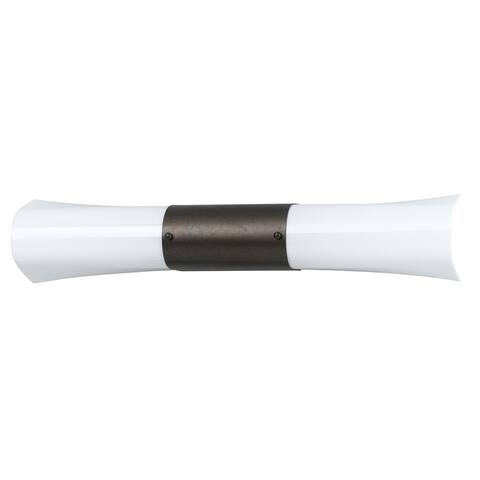 White Metal and Acrylic 18-watt 2-light Vanity Light Fixture